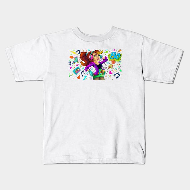 Fashion 80s Kids T-Shirt by BlueGlue